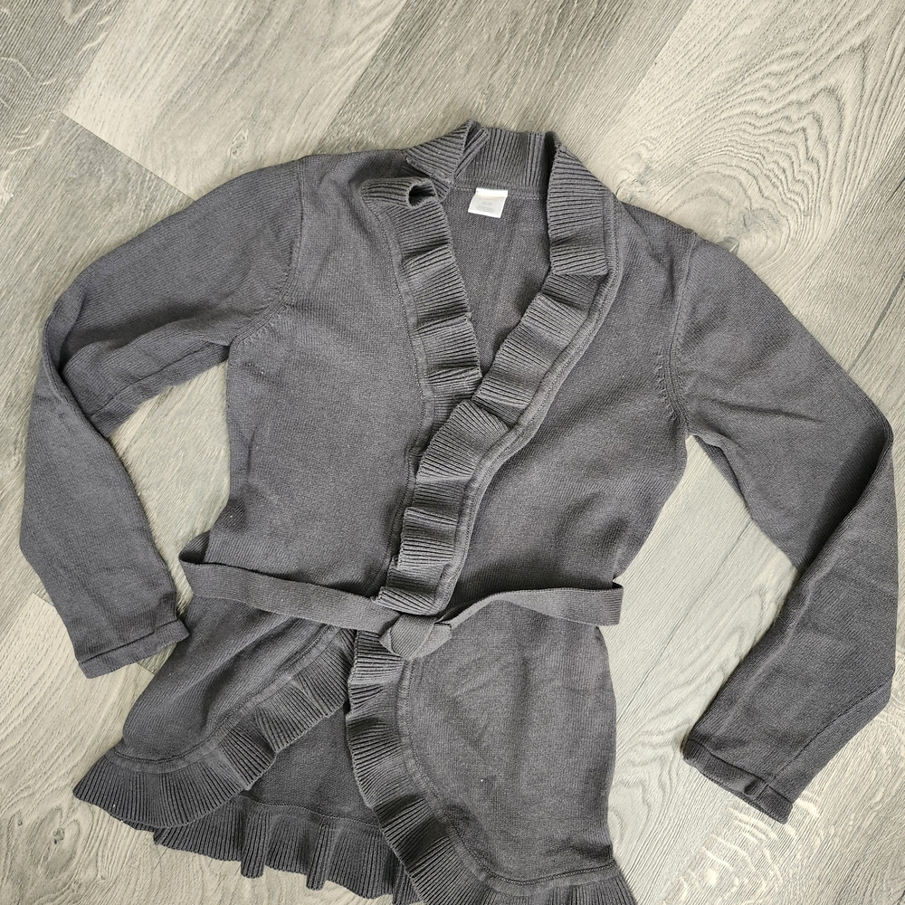 Gymboree Charcoal Ruffled Cardigan